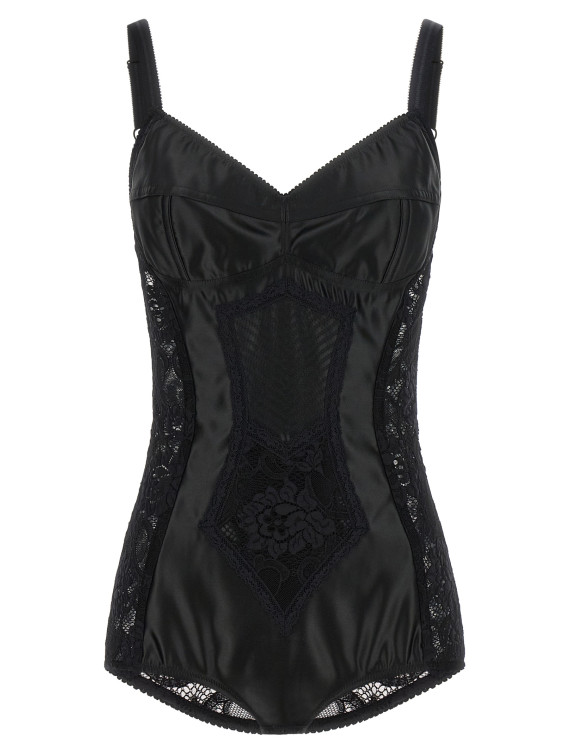 Верх DOLCE & GABBANA Satin and lace corsetry bodysuit (F7AC8TGDCL9N0000) #1