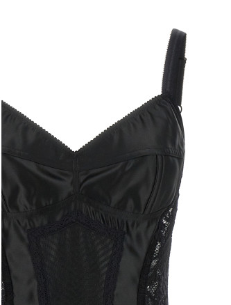 Верх DOLCE & GABBANA Satin and lace corsetry bodysuit (F7AC8TGDCL9N0000) #