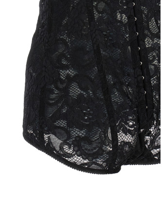 Верх DOLCE & GABBANA Satin and lace corsetry bodysuit (F7AC8TGDCL9N0000) #