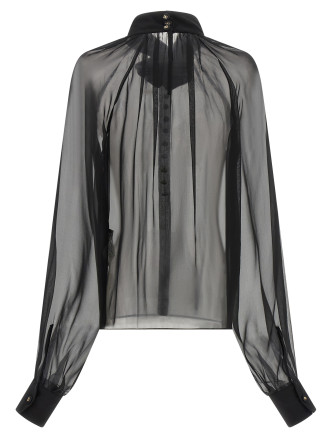 Рубашка, блузка DOLCE & GABBANA Chiffon blouse with flower (F7AH1TFU1HWN0000) #