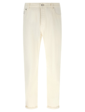 Джинсы BRUNELLO CUCINELLI Logo embroidery jeans