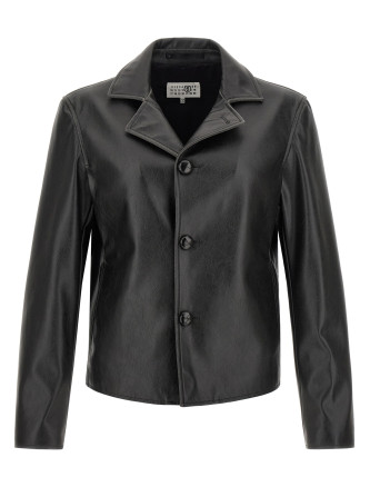 Кожаная куртка MM6 MAISON MARGIELA Western carré jacket