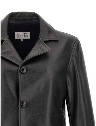 Кожаная куртка MM6 MAISON MARGIELA Western carré jacket (SH0AM0102M35455900) #