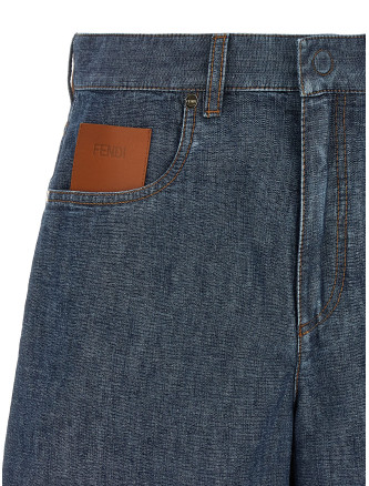 Бермуды, шорты FENDI Chambray denim shorts (FLP861AW8HF0QB0) #