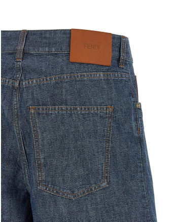 Бермуды, шорты FENDI Chambray denim shorts (FLP861AW8HF0QB0) #