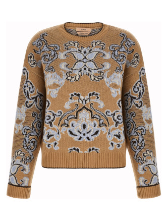 Свитер, кардиган TWIN SET Jacquard wool blend sweater