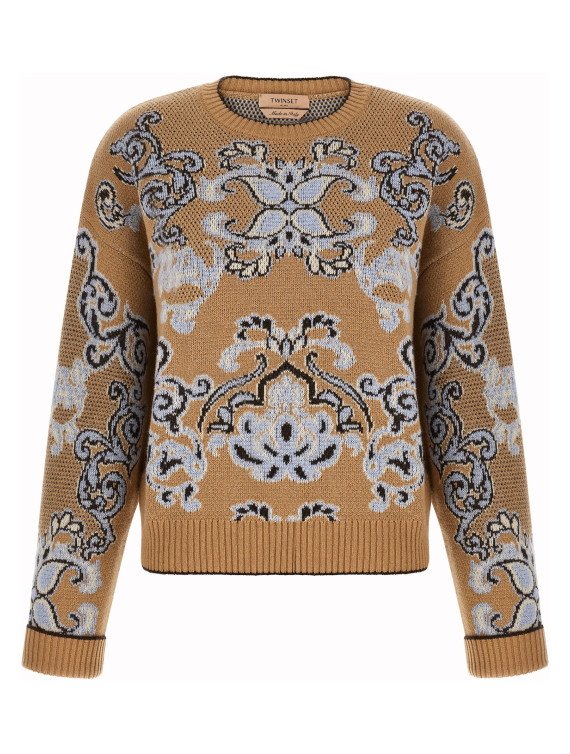 Свитер, кардиган TWIN SET Jacquard wool blend sweater (262TP348313972) #1