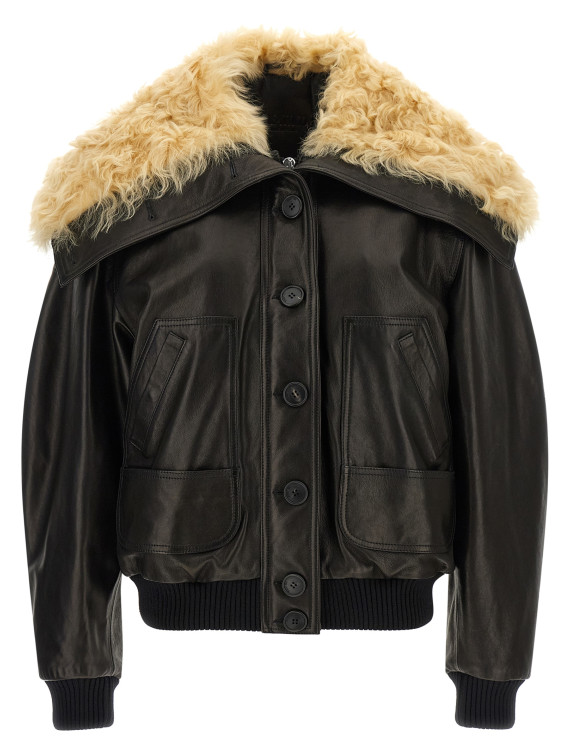 Кожаная куртка THE ATTICO Shearling neck bomber jacket (261WCB00129LBT166AA418) #1