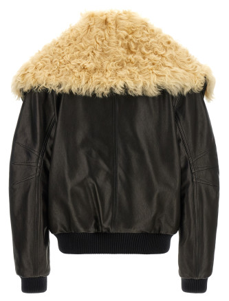 Кожаная куртка THE ATTICO Shearling neck bomber jacket (261WCB00129LBT166AA418) #