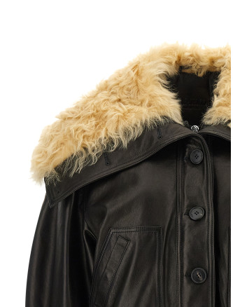 Кожаная куртка THE ATTICO Shearling neck bomber jacket (261WCB00129LBT166AA418) #