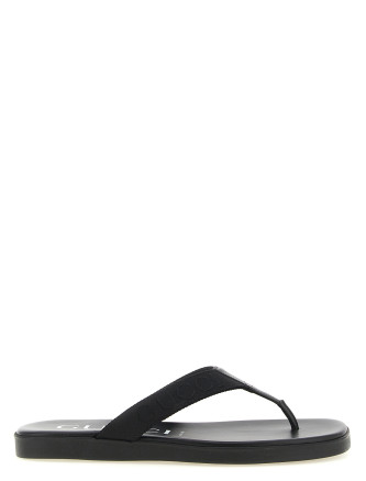 Плоские сандалии GUCCI Jacquard thong sandals