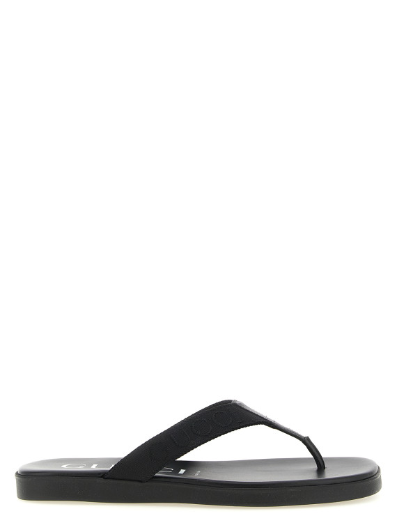 Плоские сандалии GUCCI Jacquard thong sandals (854486HAAOA1000) #1