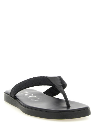 Плоские сандалии GUCCI Jacquard thong sandals (854486HAAOA1000) #