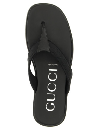 Плоские сандалии GUCCI Jacquard thong sandals (854486HAAOA1000) #