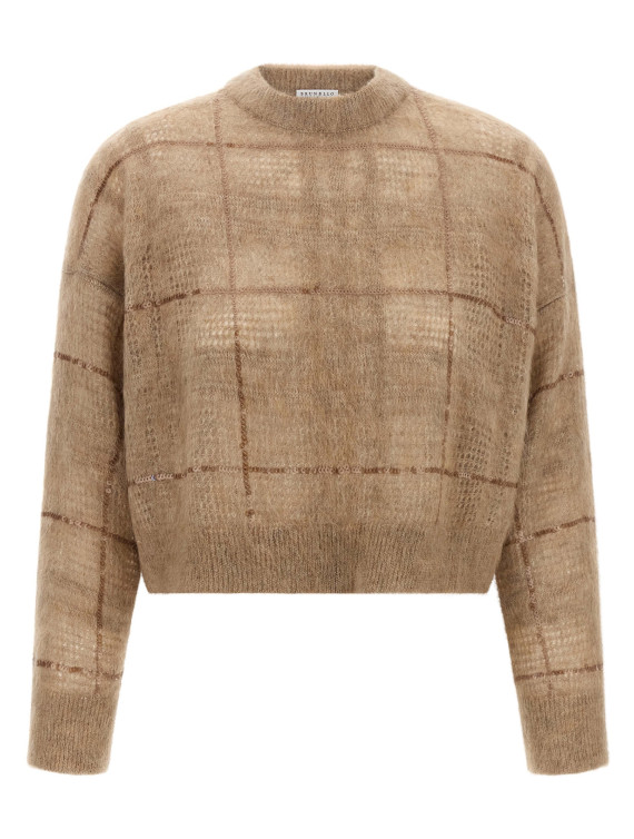 Свитер, кардиган BRUNELLO CUCINELLI Sequin check sweater (M2I767110PC3592) #1