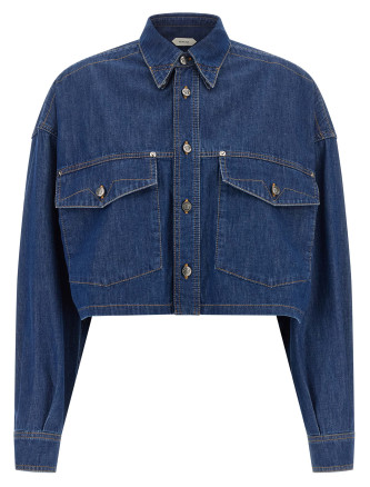 Рубашка, блузка VERSACE Cropped shirt