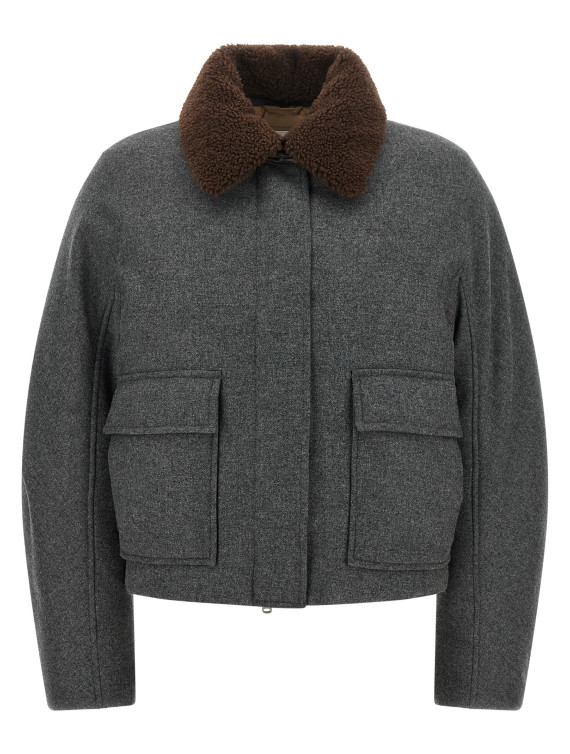Повседневная куртка BRUNELLO CUCINELLI Shearling collar cropped jacket (MB1623800C032) #1