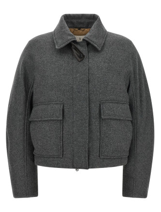Повседневная куртка BRUNELLO CUCINELLI Shearling collar cropped jacket (MB1623800C032) #