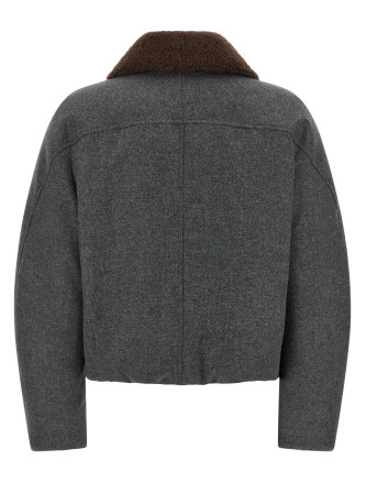 Повседневная куртка BRUNELLO CUCINELLI Shearling collar cropped jacket (MB1623800C032) #