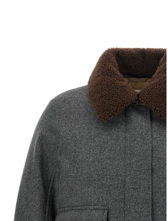 Повседневная куртка BRUNELLO CUCINELLI Shearling collar cropped jacket (MB1623800C032) #