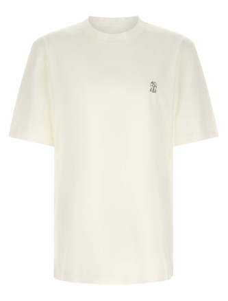 Футболка BRUNELLO CUCINELLI Logo embroidery t-shirt