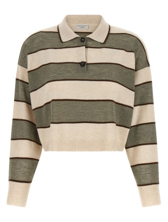 Поло BRUNELLO CUCINELLI 'Sparkling Stripes'