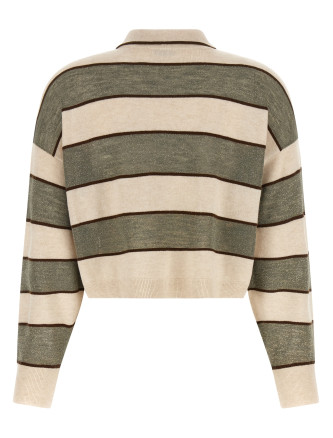 Поло BRUNELLO CUCINELLI 'Sparkling Stripes' (M16221605CQU70) #