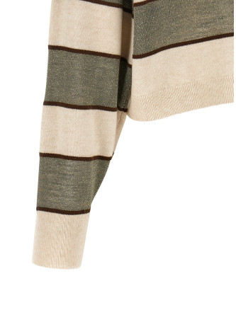 Поло BRUNELLO CUCINELLI 'Sparkling Stripes' (M16221605CQU70) #