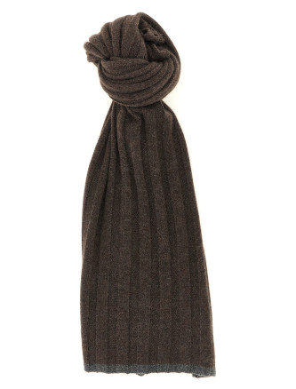 Шарф, платок BRUNELLO CUCINELLI Ribbed cashmere knit scarf