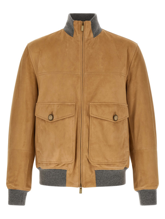 Кожаная куртка BRUNELLO CUCINELLI Padded suede bomber jacket (MPCLF2085CJB23) #1