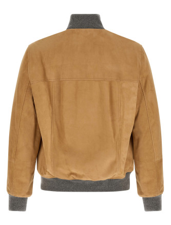 Кожаная куртка BRUNELLO CUCINELLI Padded suede bomber jacket (MPCLF2085CJB23) #