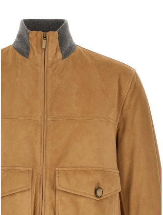 Кожаная куртка BRUNELLO CUCINELLI Padded suede bomber jacket (MPCLF2085CJB23) #