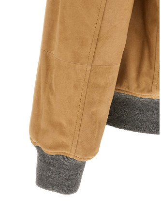 Кожаная куртка BRUNELLO CUCINELLI Padded suede bomber jacket (MPCLF2085CJB23) #