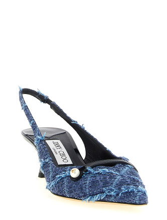 Каблуки средней высоты JIMMY CHOO 'Amita' (AMITA45GKXDENIMMARINE) #