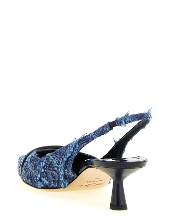 Каблуки средней высоты JIMMY CHOO 'Amita' (AMITA45GKXDENIMMARINE) #