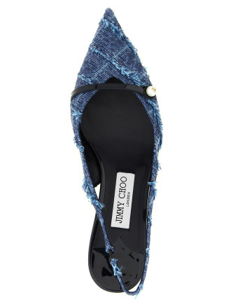 Каблуки средней высоты JIMMY CHOO 'Amita' (AMITA45GKXDENIMMARINE) #