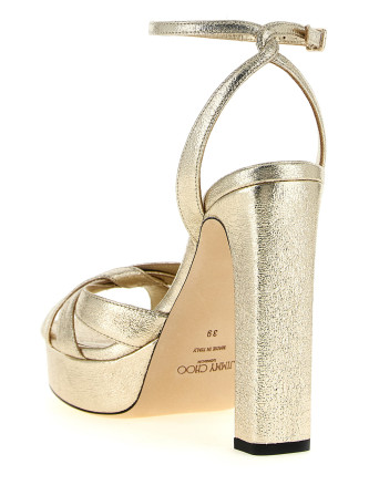Босоножки на высоком каблуке JIMMY CHOO 'Kove' (KOVE120DXBPLATINUM) #