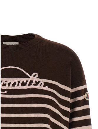 Свитер, кардиган MONCLER Striped sweater with embroidery (L20939C00005M1131P25) #