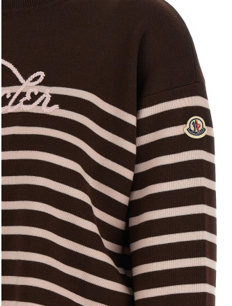 Свитер, кардиган MONCLER Striped sweater with embroidery (L20939C00005M1131P25) #