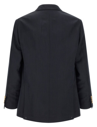 Блейзер BRUNELLO CUCINELLI Silk twill and linen délavé blazer (MR4787BPDGC1021) #