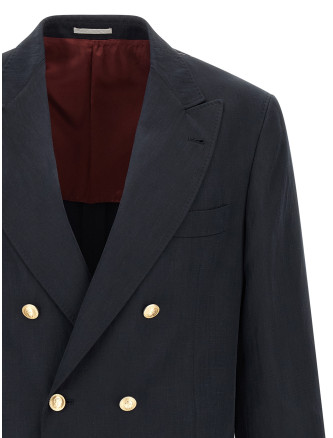Блейзер BRUNELLO CUCINELLI Silk twill and linen délavé blazer (MR4787BPDGC1021) #