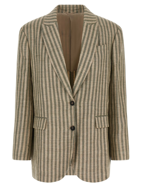 Пенжак, костюм BRUNELLO CUCINELLI Striped blazer (MH5197290C420) #1
