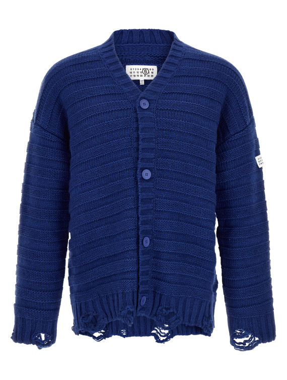 Свитер, кардиган MM6 MAISON MARGIELA Distressed wool cardigan (SH0HP0005M13040483) #1