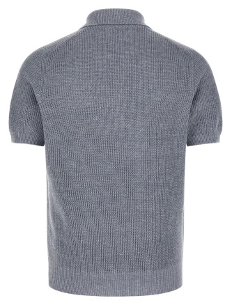 Поло BRUNELLO CUCINELLI English half-ribbed polo shirt (M2L707715CQK77) #