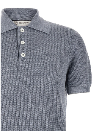 Поло BRUNELLO CUCINELLI English half-ribbed polo shirt (M2L707715CQK77) #