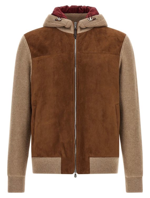Бомбер күртеше BRUNELLO CUCINELLI Suede and cashmere bomber jacket (MPCLF2053CIW19) #1