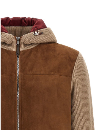 Бомбер күртеше BRUNELLO CUCINELLI Suede and cashmere bomber jacket (MPCLF2053CIW19) #