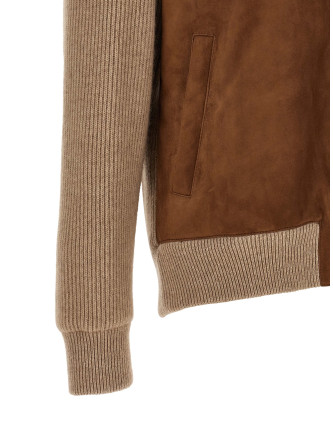 Бомбер күртеше BRUNELLO CUCINELLI Suede and cashmere bomber jacket (MPCLF2053CIW19) #