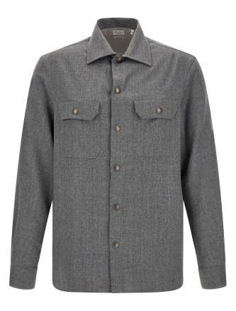 Рубашка, блузка BRUNELLO CUCINELLI Flannel overshirt