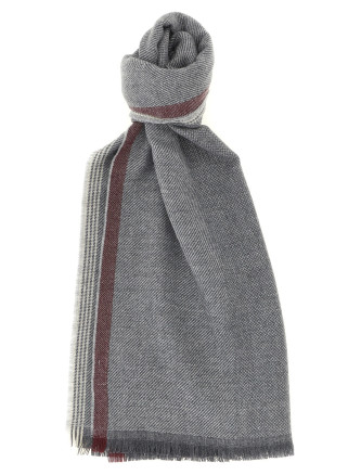 Шарф, платок BRUNELLO CUCINELLI Diagonal wool and cashmere scarf